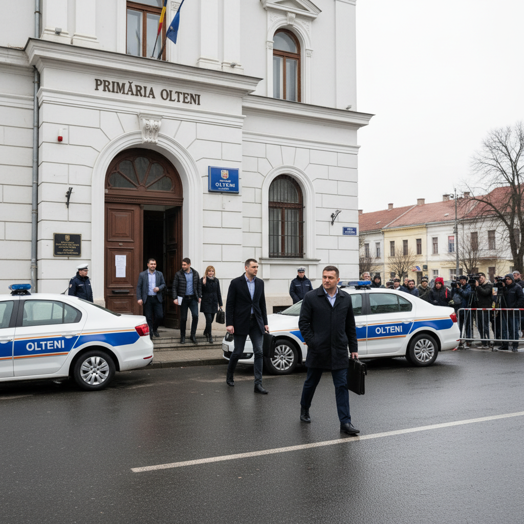 Procurorii DNA efectuează percheziții la Primăria Olteni